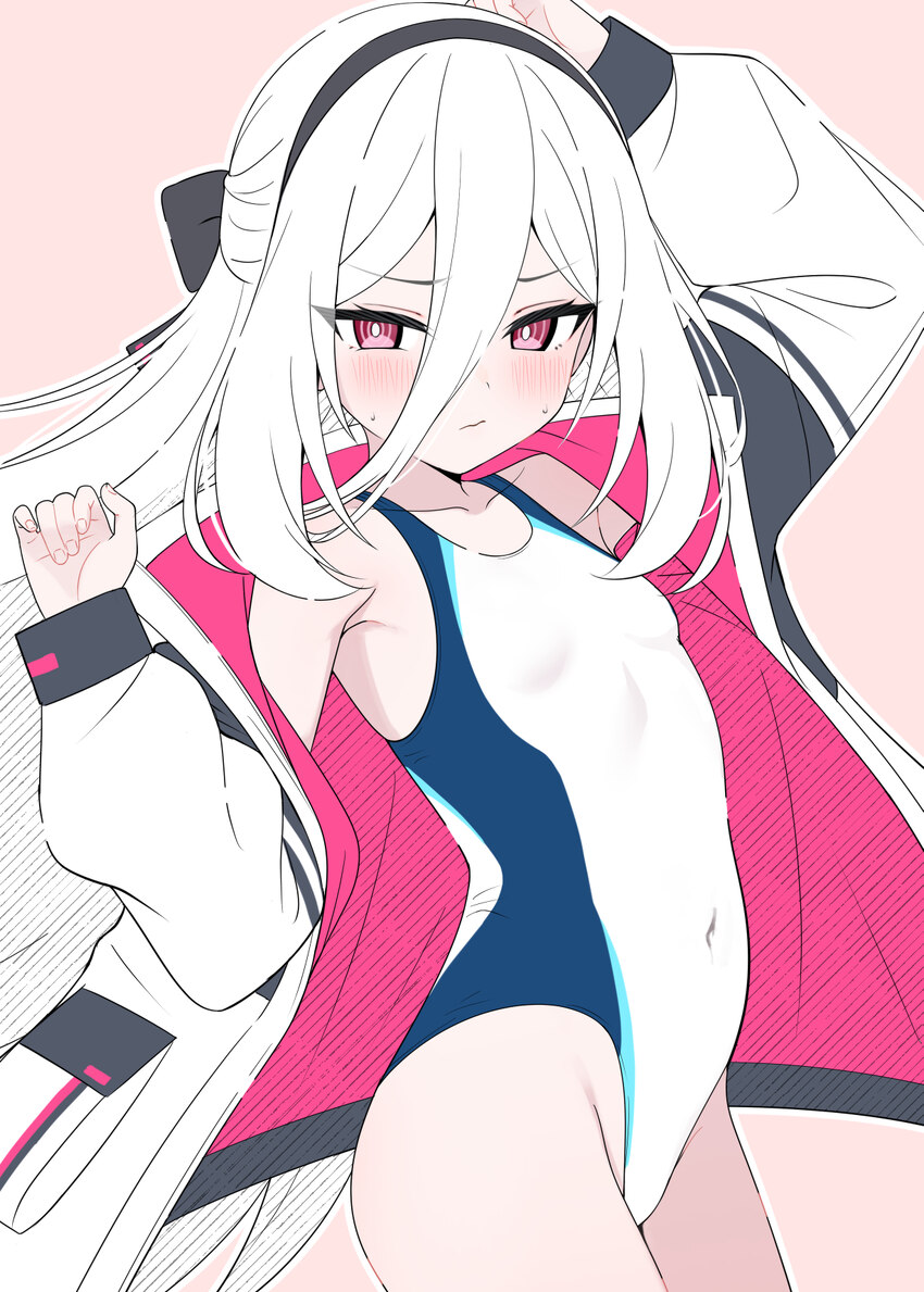 1girl absurdres aris (blue archive) aris (blue archive) (cosplay) aris (c108 swimsuit) (blue archive) black hairband blue archive breasts bright pupi…