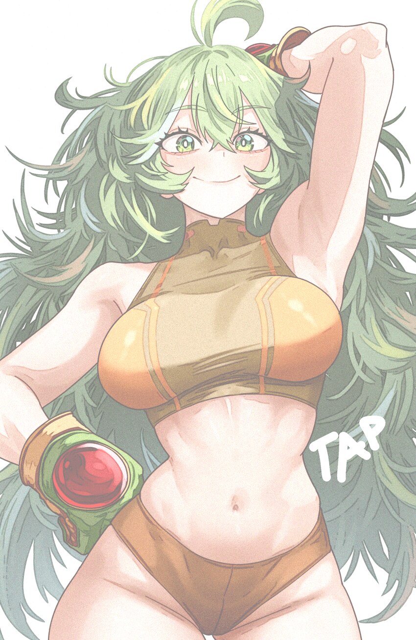 1girl absurdres blush boku no hero academia breasts gloves green eyes green hair hagakure toru highres implied invisibility invisible large breasts l…