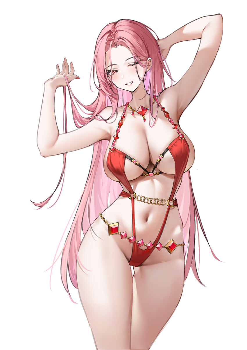 1girl absurdres azur lane breasts commentary request cosplay cowboy shot dead or alive dead or alive xtreme dead or alive xtreme venus vacation elise…