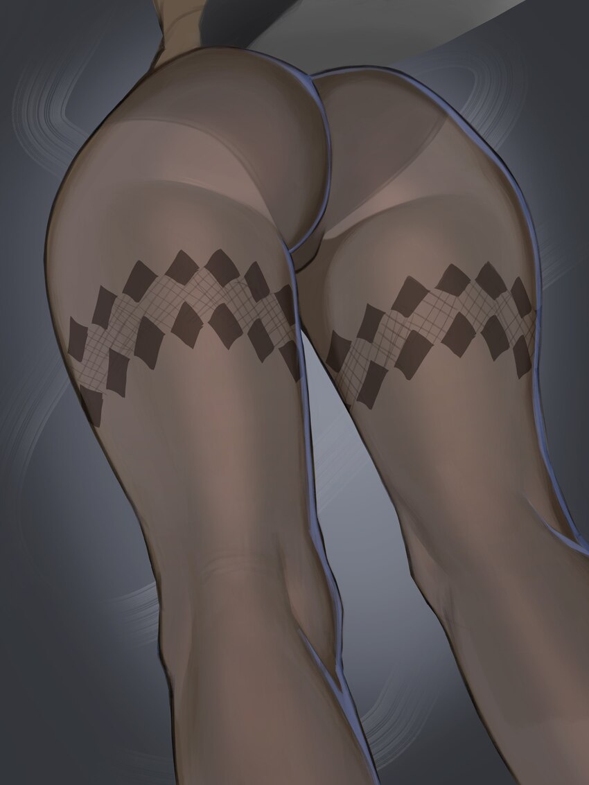 1girl absurdres ass ass focus black panties black pantyhose close-up commentary ellen joe english commentary facing away from below highres i s s h i…