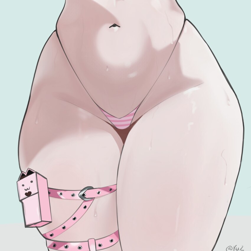 1girl absurdres commentary curvy groin highleg highleg panties highres holster katanauchiha2 lower body micro panties narrow waist navel panties pink…