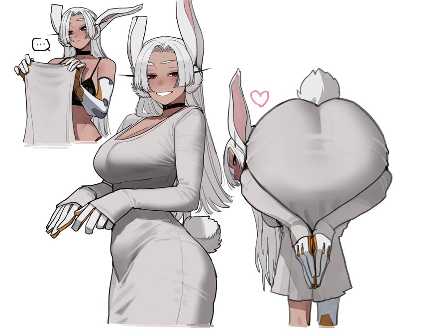 ... 1girl  / absurdres alternate costume amen pose (meme) amputee animal ears ass bent over black bra black choker boku no hero academia bra breasts …