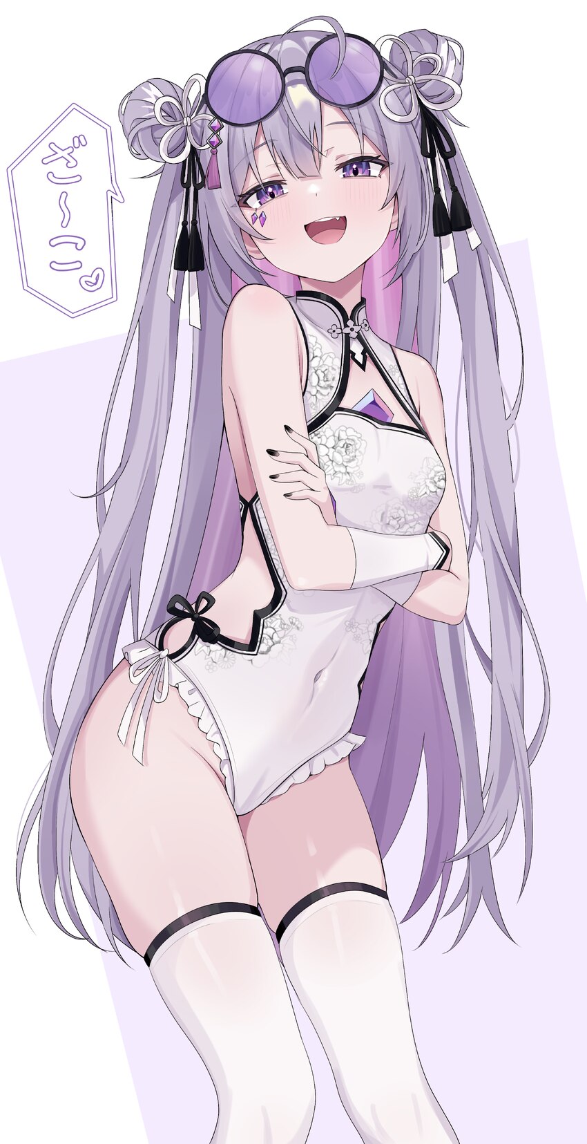 1girl  d absurdres ahoge alternate costume breasts cameltoe castellayaki center-flap bangs chest jewel cleavage cutout clothing cutout colored inner …