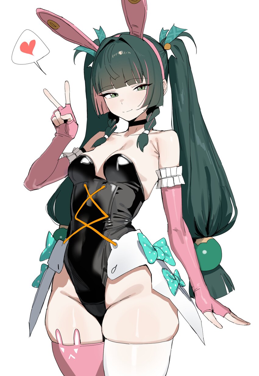 1girl absurdres android animal ears aria (robot) (zenless zone zero) aria (zenless zone zero) aria (zenless zone zero) (cosplay) asymmetrical legwear…