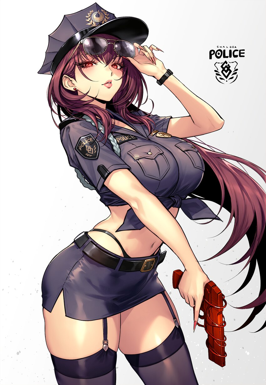 1girl absurdres alternate costume belt black belt black panties blue skirt blush breasts commentary cowboy shot earrings fate/grand order fate (serie…