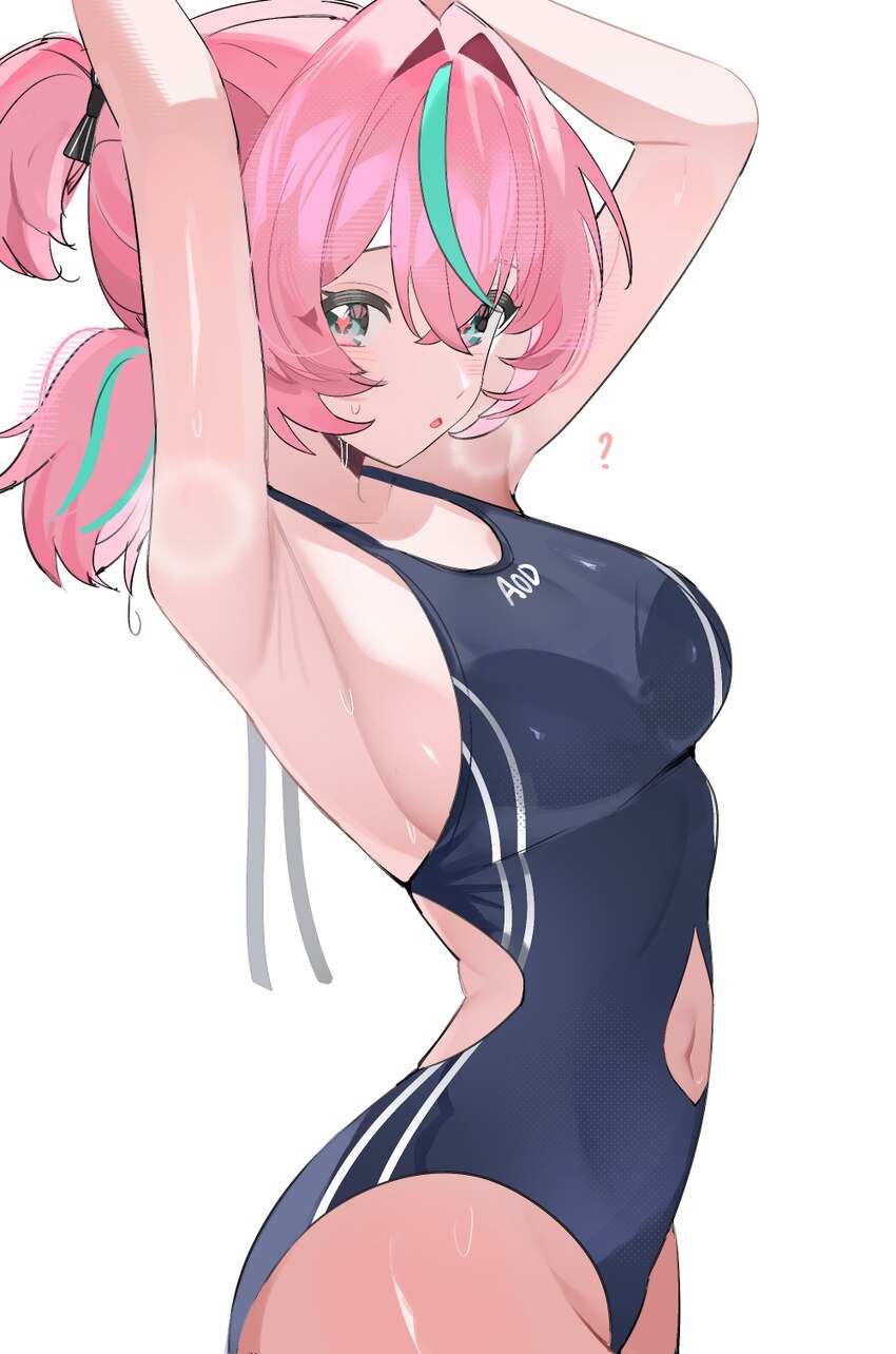 1girl ? absurdres alternate breast size (larger) alternate costume aqua hair aqua streaks aria (human) (zenless zone zero) aria (zenless zone zero) a…