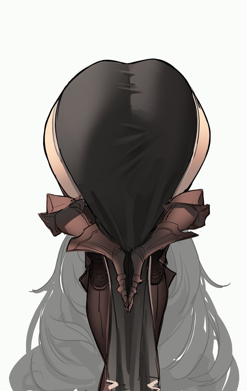 1girl absurdres amen pose (meme) arm armor ass ass focus bent over centurii-chan commentary english commentary executioner maid (centurii-chan) from …