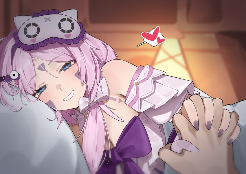 1girl bare shoulders blue eyes blurry blurry background bow breasts citlali (genshin impact) citlali (whispers of stars and smoke) (genshin impact) c…