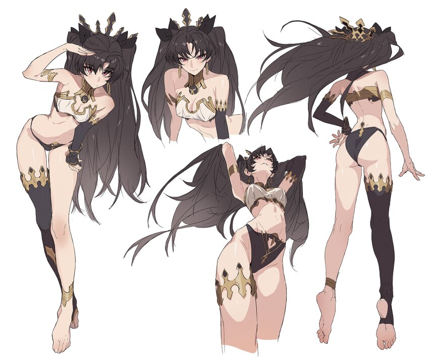 1girl ass bikini black hair breasts bridal gauntlets commentary daniel deng earrings fate/grand order fate (series) highres hoop earrings ishtar (fat…