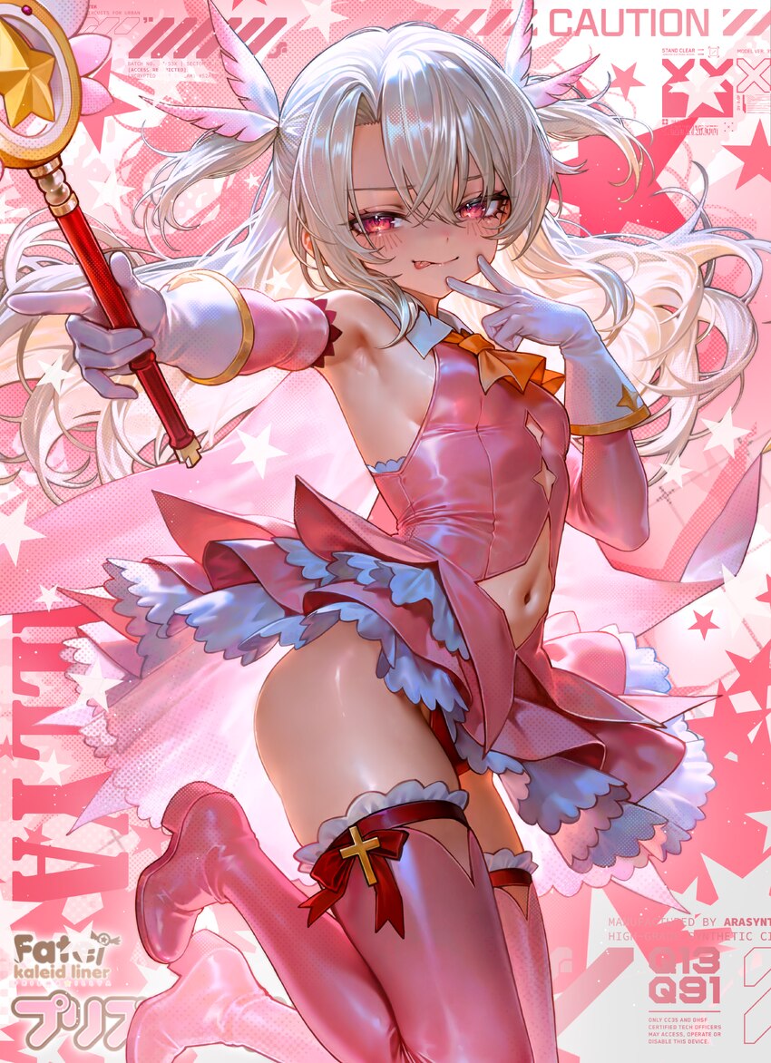 1girl absurdres armpits blush boots breasts cape closed mouth clothing cutout commentary dress fate/kaleid liner prisma illya fate (series) feather h…