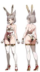 1girl absurdres adapted costume animal ears anklet arched bangs ass bell blush breasts cat ears cat girl colored shoe s…