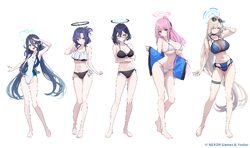 5girls ankle aqua halo aris (blue archive) aris (c108 swimsuit) (blue archive) arm up asuna (blue archive) asuna (c108 …