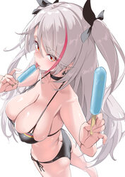 1girl  p absurdres azur lane bikini black bikini black choker black ribbon blush breasts butt crack choker cleavage com…