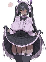 1girl absurdres alternate costume alternate hairstyle black bow black gloves black hair black skirt black thighhighs bl…