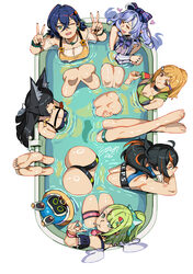 6+girls  d absurdres ahoge ass bangboo (zenless zone zero) barefoot bathtub belle (summer skies) (zenless zone zero) be…