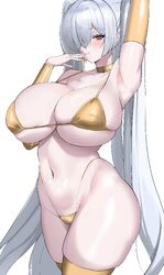 1girl absurdres alternate breast size (larger) alternate costume armpits ass bikini breasts bright pupils cinderella (n…