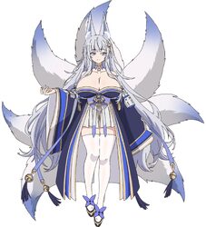 1girl animal ear fluff animal ears armor azur lane azur lane  slow ahead bare shoulders bell black kimono breasts cleav…
