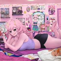 3girls absurdres aged up akira (manga) amane misa anklet ashido mina ass bare arms bare legs bare shoulders barefoot be…