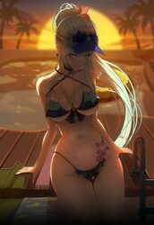 1girl absurdres bare shoulders bikini breasts cleavage commentary request cowboy shot girls frontline girls frontline 2…