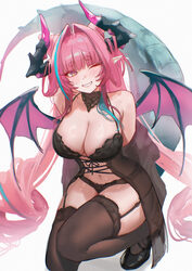 ) 1girl absurdres arknights arknights  endfield babydoll black babydoll black horns black panties black shoes black thi…