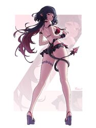 1girl absurdres animal ears artist name ass back bare shoulders black hair black one-piece swimsuit black sarong blush …