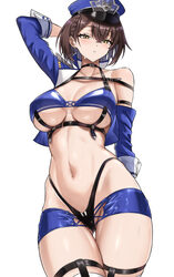 1girl arm behind head arm up ass visible through thighs azur lane bad id bad twitter id baltimore (azur lane) baltimore…