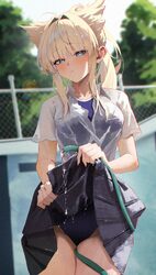 1girl absurdres alternate costume animal ears arknights arknights  endfield bird ears black skirt blonde hair blue eyes…