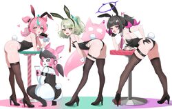 1boy 4girls   absurdres angels of delusion animal ear hairband animal ears aqua hair aria (human) (zenless zone zero) a…