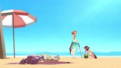 3d 6+girls @ @ angry animal ears animated artist name audible music baseball bat beach beach towel beach umbrella blue …