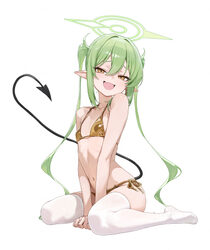 1girl absurdres bikini black tail blue archive blush breasts commentary request demon girl demon tail earrings film gra…
