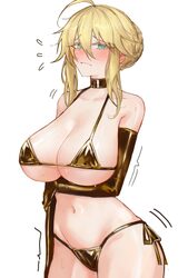 1girl absurdres ahoge alternate costume artoria pendragon (fate) artoria pendragon (lancer) (fate) bare shoulders bikin…