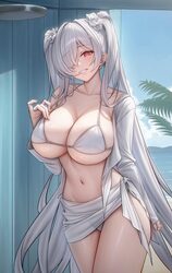 1girl absurdres bikini blush breasts cinderella (crystal wave) (nikke) cinderella (nikke) cleavage collarbone commentar…