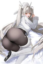 1girl  d absurdres ass black panties black pantyhose blanc (fortune express) (nikke) blanc (nikke) boots commentary eng…
