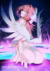 1girl absurdres alternate costume ass bad id bad twitter id bikini black background blush breasts commentary request co…