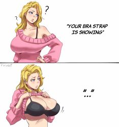 ... 1girl 2koma ? absurdres alternate hairstyle artist name black bra bleach bleach  epilogue blonde hair blue eyes bra…