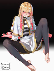 1girl absurdres blunt bangs cosplay feet frieren frieren (cosplay) gradient background gradient hair highres instagram …