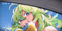 1girl animated blue gloves boku no hero academia closed mouth commentary english commentary gloves green hair hagakure …