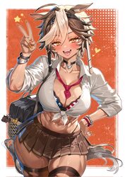 1girl abs ahoge alternate costume american flag american flag bikini american flag print amesuku gyaru animal charm ani…