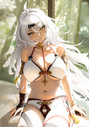 1girl absurdres ahoge bikini breasts chinese commentary cleavage commentary request highres large breasts long hair loo…