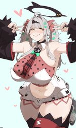 1girl absurdres ahoge alternate body size alternate breast size (larger) alternate costume armpits bare shoulders black…
