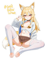 1girl absurdres alternate costume animal ear fluff animal ears ass bikini black choker blonde hair blush breasts brown …