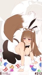 1girl absurdres all fours alternate costume animal ear fluff animal ears ankle black bow black bowtie black leggings bl…