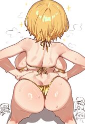 1girl absurdres ass backboob bikini blonde hair breasts don quixote (project moon) doodle inset ebora faust (project mo…