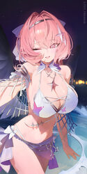 1girl absurdres alternate costume berserker r bikini breasts chinese commentary cleavage commentary request hair intake…