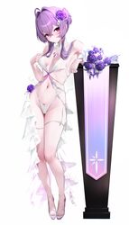 1girl absurdres ahoge bikini blush breasts commentary flower goddess of victory  nikke hair flower hair intakes hair or…