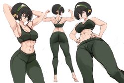 1girl  / abs armpits arms behind head arms up ass avatar aang  the last airbender avatar legends back back muscles bice…