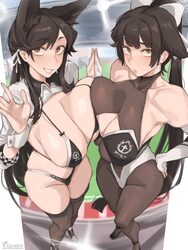 2girls absurdres animal ears atago (azur lane) atago (stunning speedster) (azur lane) azur lane bare shoulders bikini b…