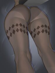 1girl absurdres ass ass focus black panties black pantyhose close-up commentary ellen joe english commentary facing awa…