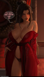 1girl alternate breast size (larger) avatar  the last airbender avatar legends azula bare shoulders black hair black pa…