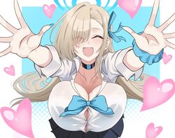 1girl asuna (blue archive) asuna (school uniform) (blue archive) asymmetrical bangs black skirt blonde hair blue archiv…